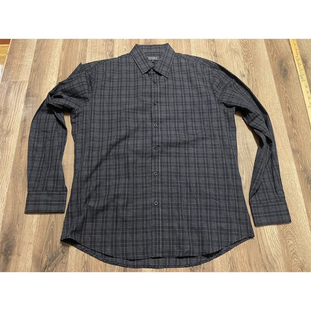Daniel K Shirt, Men's Size Large, Black, Plaid, Button Up, Long Sleeve